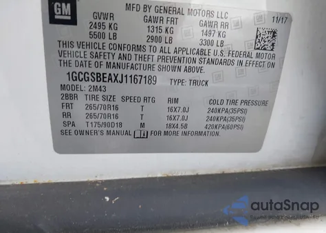 2018 Chevrolet Colorado Wt из США, поврежденный, VIN 1GCGSBEAXJ1167189